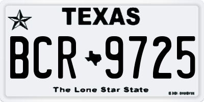 TX license plate BCR9725