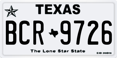 TX license plate BCR9726