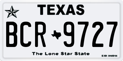 TX license plate BCR9727