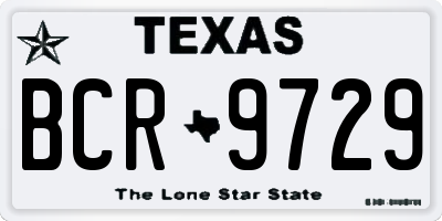 TX license plate BCR9729