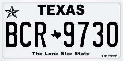 TX license plate BCR9730