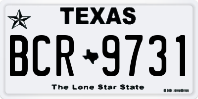 TX license plate BCR9731