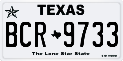 TX license plate BCR9733
