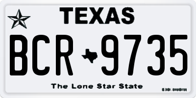TX license plate BCR9735