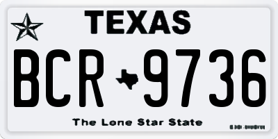 TX license plate BCR9736