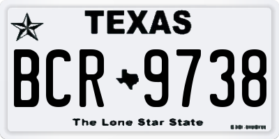 TX license plate BCR9738