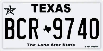 TX license plate BCR9740
