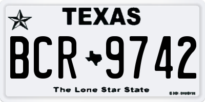 TX license plate BCR9742