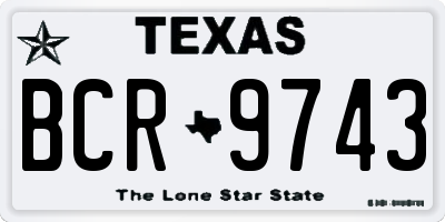TX license plate BCR9743