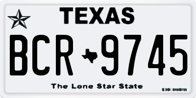 TX license plate BCR9745