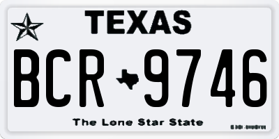 TX license plate BCR9746
