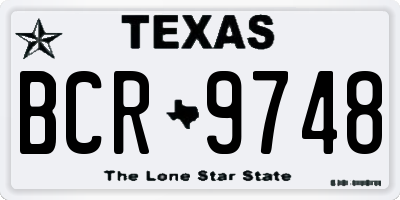 TX license plate BCR9748