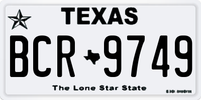TX license plate BCR9749
