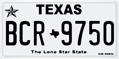 TX license plate BCR9750