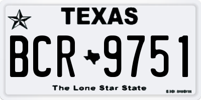 TX license plate BCR9751