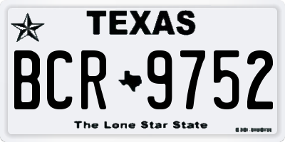 TX license plate BCR9752