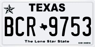 TX license plate BCR9753