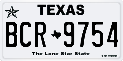 TX license plate BCR9754