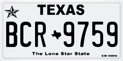 TX license plate BCR9759