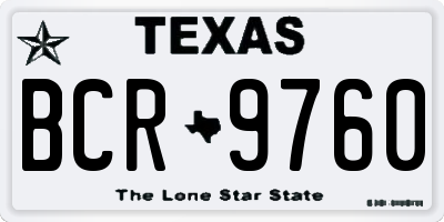 TX license plate BCR9760