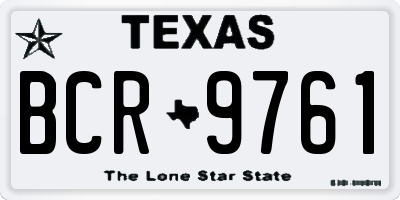 TX license plate BCR9761