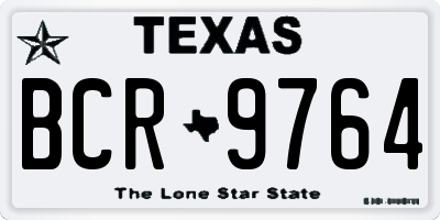 TX license plate BCR9764