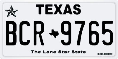 TX license plate BCR9765