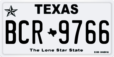 TX license plate BCR9766