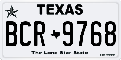 TX license plate BCR9768