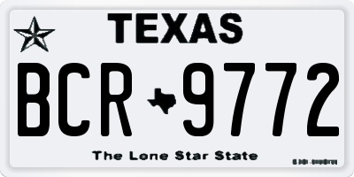 TX license plate BCR9772