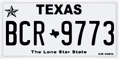 TX license plate BCR9773