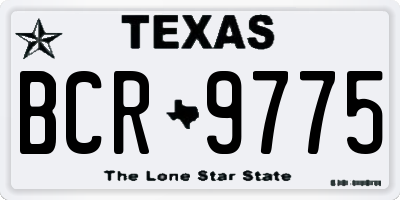 TX license plate BCR9775
