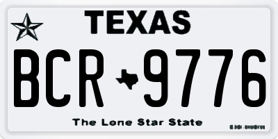 TX license plate BCR9776