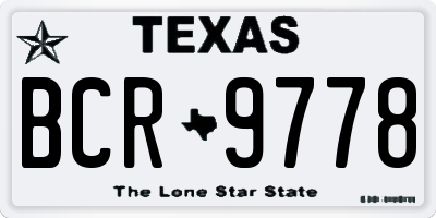 TX license plate BCR9778
