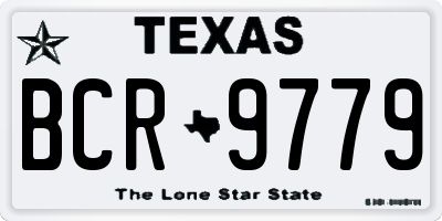 TX license plate BCR9779