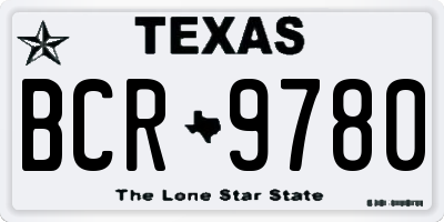 TX license plate BCR9780