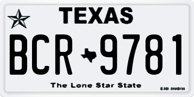 TX license plate BCR9781