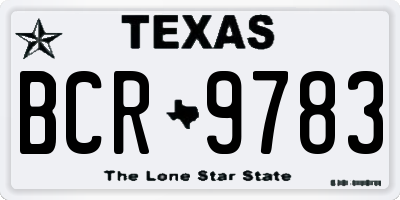 TX license plate BCR9783