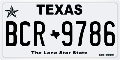 TX license plate BCR9786