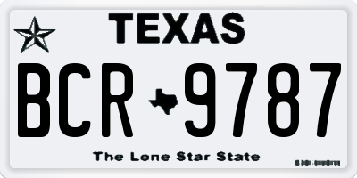 TX license plate BCR9787