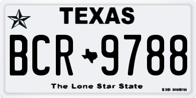 TX license plate BCR9788