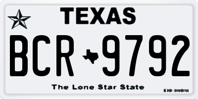 TX license plate BCR9792