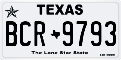 TX license plate BCR9793