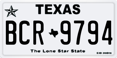 TX license plate BCR9794