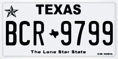 TX license plate BCR9799