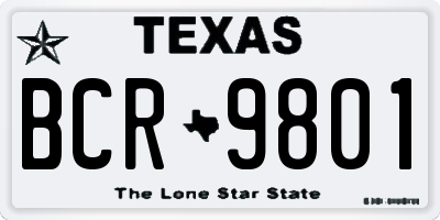 TX license plate BCR9801