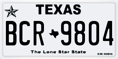 TX license plate BCR9804