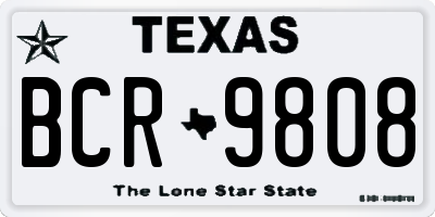 TX license plate BCR9808
