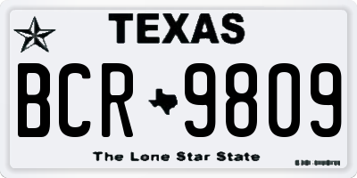 TX license plate BCR9809