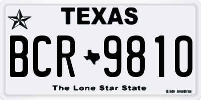 TX license plate BCR9810